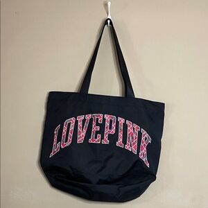 PINK Victoria's Secret Black Tote with Red Accents